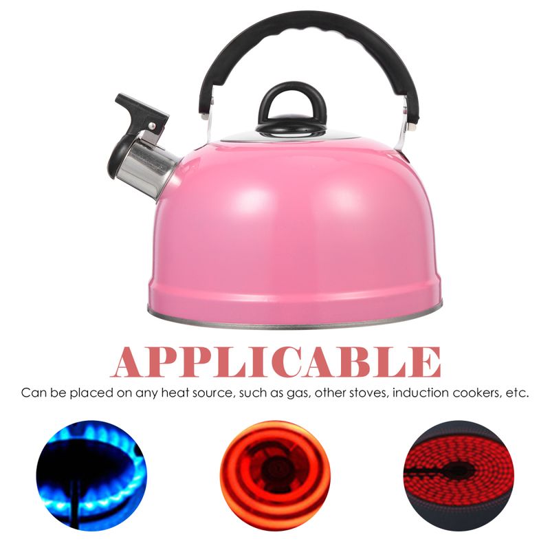 Stainless Steel Stove Top Kettles Hot Pot Practical Whistling Tea Handle Pot Boiling Water Gas Stove Heating For Travel Camping_voghion.com
