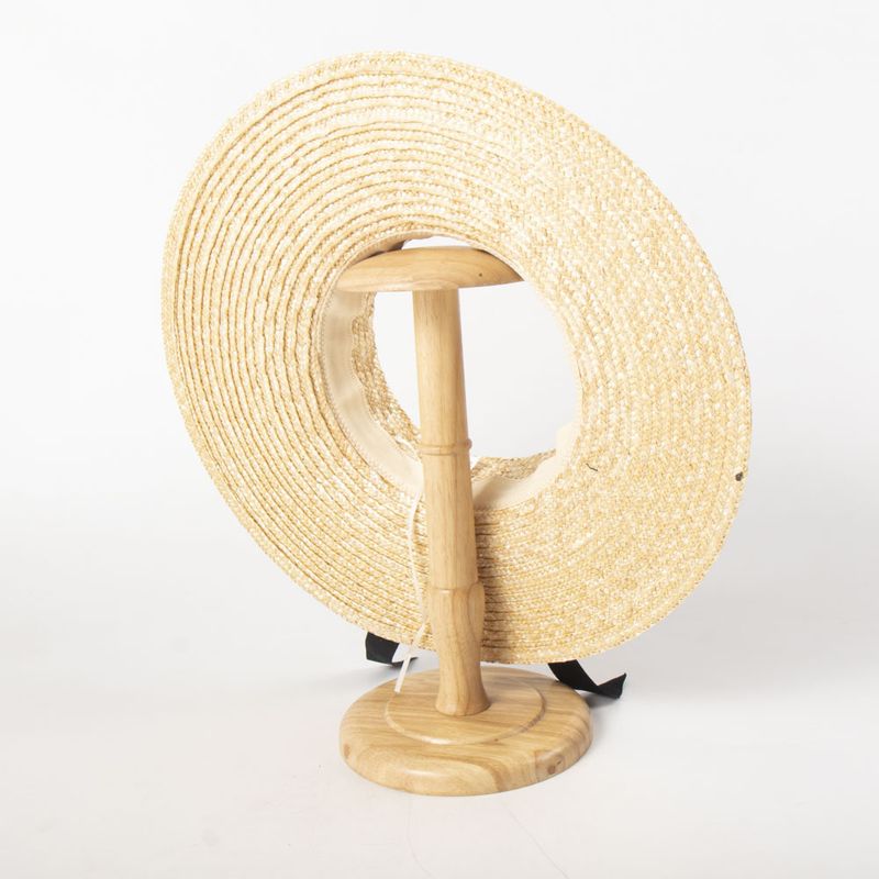 Mode Vrouwen Zon Brede Rand Geen Top Reis Strand Hoed Parels Band Vizier Zomer Hoeden_voghion.com