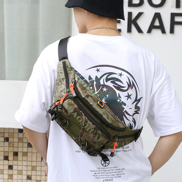 Marsupio da uomo in nylon con marsupio da corsa, impermeabile, multiuso, da viaggio, per uomo, con marsupio, marsupio_voghion.com