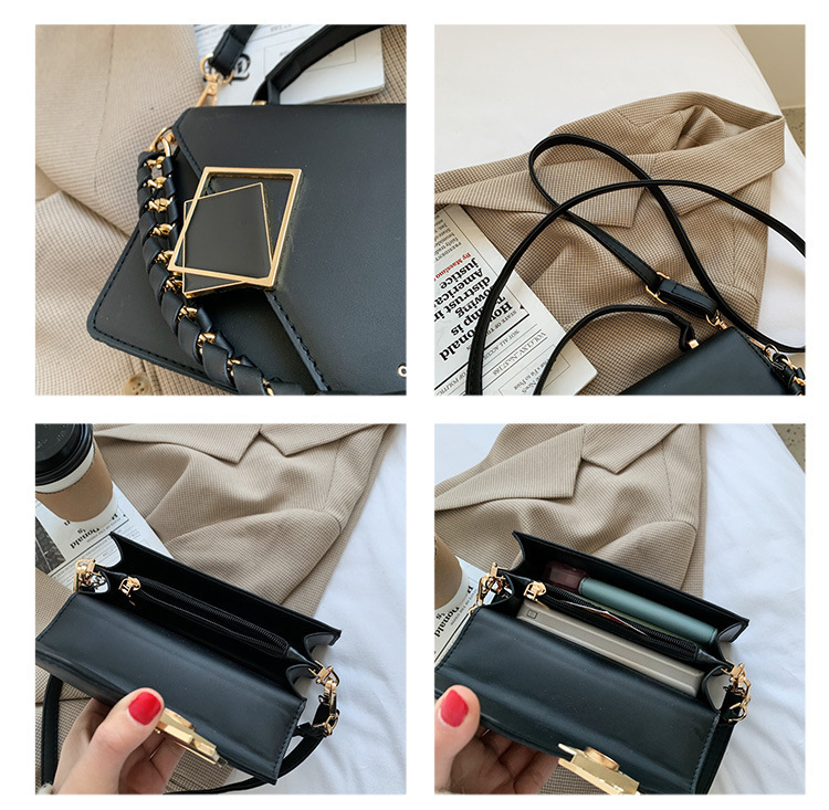 Tas van hoge kwaliteit Dames nieuwe kettingschoudertas Crossbodytas van hoge kwaliteit Buitenlandse handtas Vierkante tas in effen kleur_voghion.com