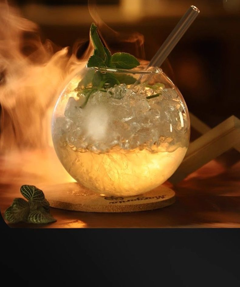 Personalized Moon Round Cocktail Ice Ball Atmosphere Wine Glass Bar Creative Juice Cup_voghion.com
