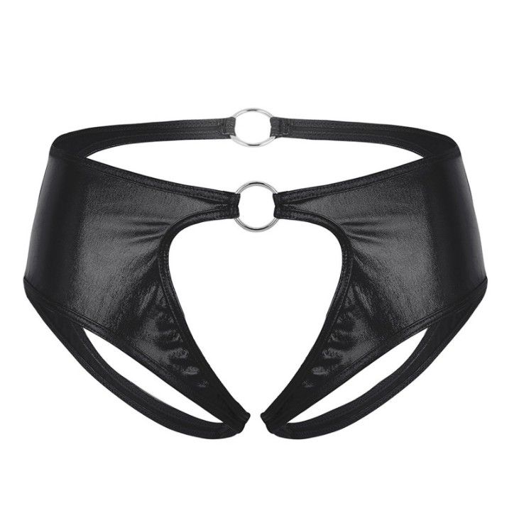Dessous-Unterwäsche, sexy Pamas-Lackleder, durchsichtig, T-förmiges Höschen, Damen-T-Rücken, Mini-Badeanzug, Badehose_voghion.com