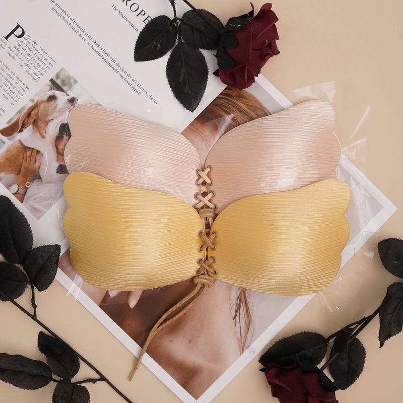 Thin bra with Wings Lesbian Goddess underwear No underwire wedding dress push-up cord silicone bra_voghion.com