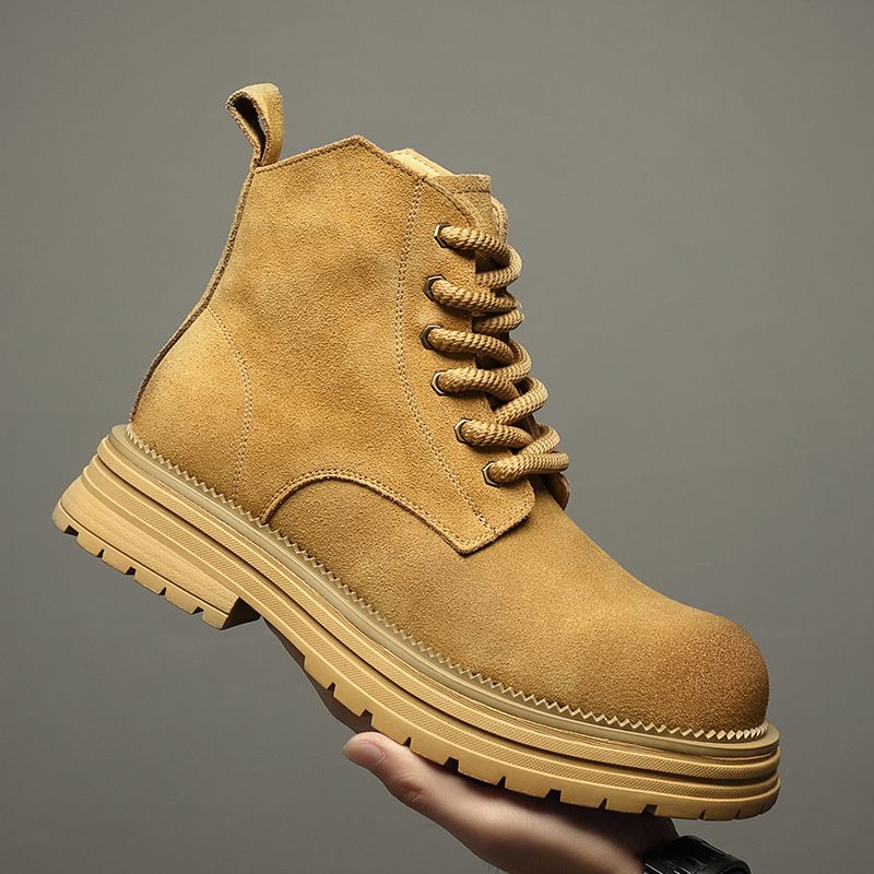 Herren Low-Top Spitz Chelsea Boots Low-Top Kurze Lederstiefel Herren Retro Martin Boots Trendy_voghion.com