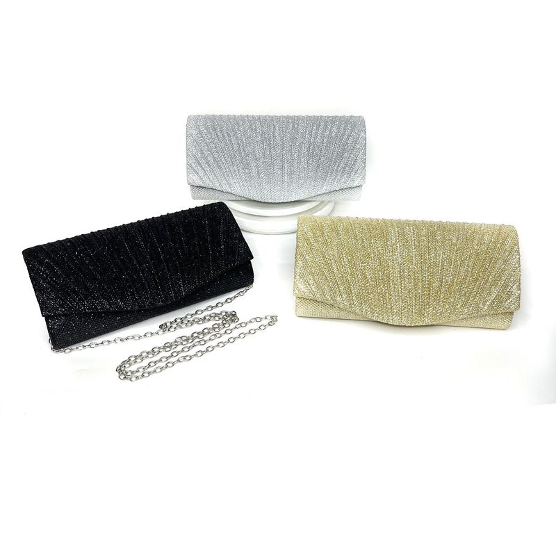 Andralyn Borsa da Cena a Pieghe Lucida da Donna con Tracolla a Catena Staccabile Borsa per Matrimonio, Fidanzamento, Appuntamento, Festa, Abito Formale per Donna_voghion.com