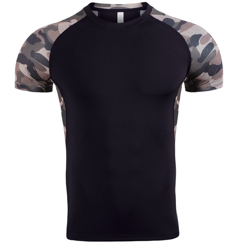 Sigutu Sports Speed Dry T-krekls Vīriešu Summer Stretch PRO Tight Running Training Īsām piedurknēm Fitnesa Apģērbi_voghion.com