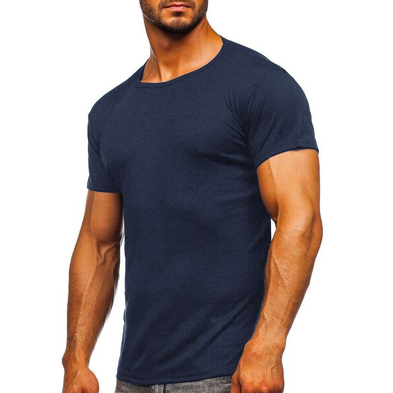 2023 Summer Round Neck Backing Short sleeved Inner Top Men's T-shirt_voghion.com