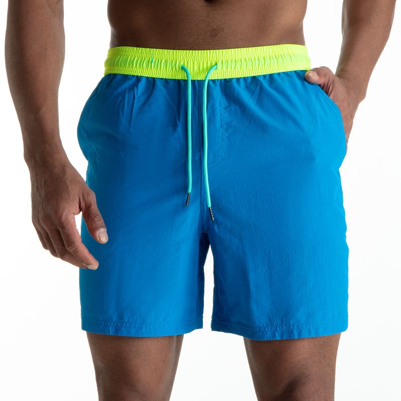Pantaloncini da spiaggia da uomo in stile europeo - Impermeabili e foderati per spiaggia e nuoto (cavallo con tassello, vestibilità ampia, asciugatura rapida, nero/blu, dalla S alla XXL)_voghion.com