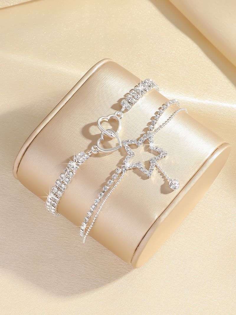 Mode-Accessoires Temperament Liebe fünfzackigen Stern Kette Retro kreative Fußkettchen Strand Fußkettchen 2 Stück Set_voghion.com