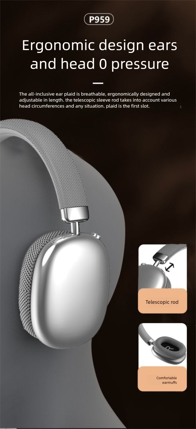 【Suono della natura】Cuffie da gioco wireless Bluetooth over-ear con cancellazione del rumore, batteria a lunga durata e bassi profondi_voghion.com