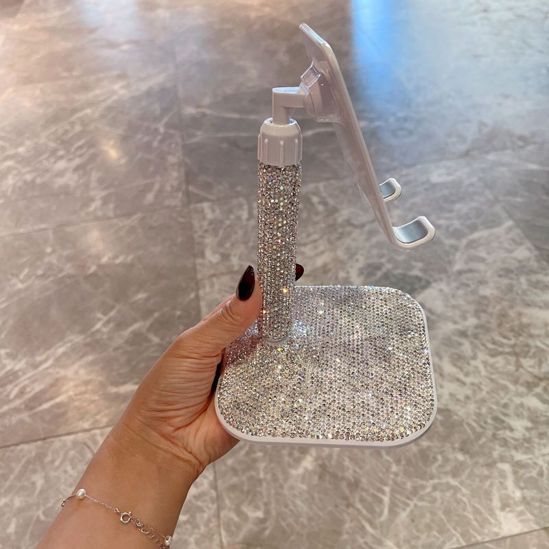Desktop Universal Portable Adjustable Angle Height Phone Luxury Diamond-Studded Drama-Watching Tablet Multi-Functional_voghion.com