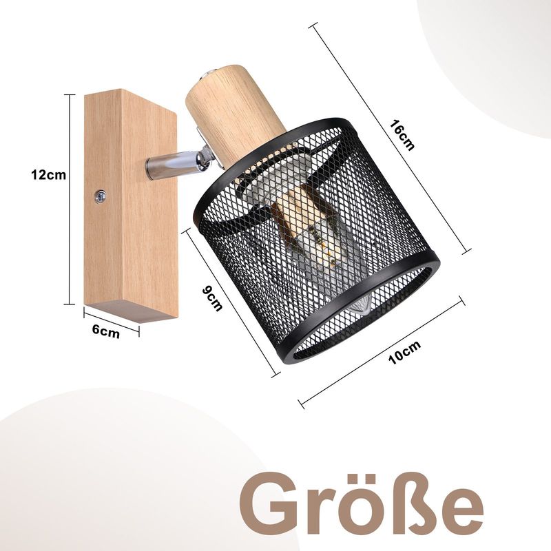 Glitzerlife Deckenstrahler 1 Flammig Weiß Deckenlampe Holz - Deckenleuchte E14 Moderne Deckenleuchte Schwenkbar 350° Max.25w Innen Holzoptik Spotlights Für Flur_voghion.com