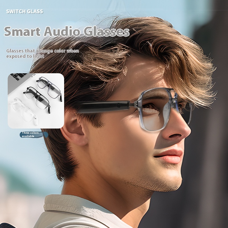 Smart Bluetooth Glasses Open-Ear Audio, UV400 Sunglasses, Hands-Free Calls For Driving Running Work, Free Sports Armband Gift For Commuters Athletes_voghion.com