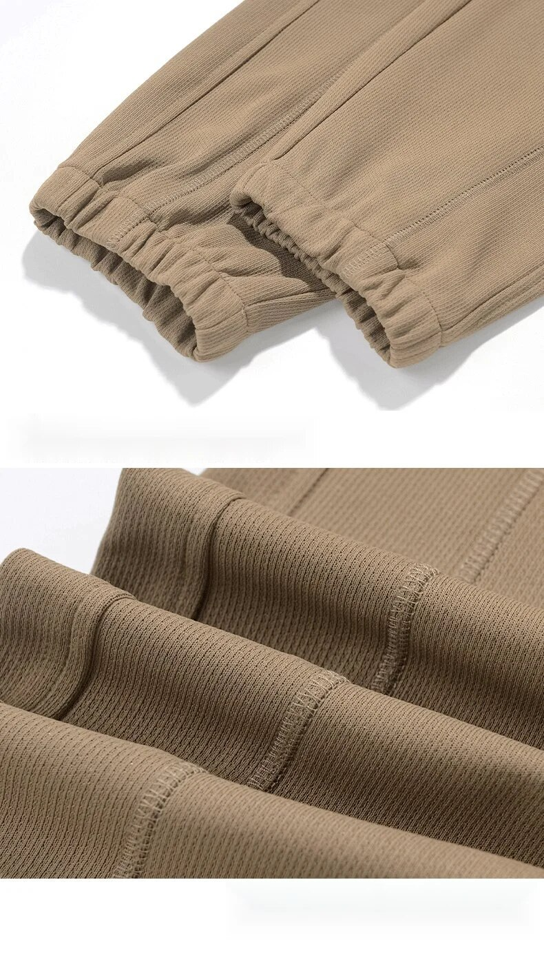 Chaopai Wei Pants Men's 2024 Spring/Summer Knitted Striped Loose Hasselle Drawstring Pants_voghion.com