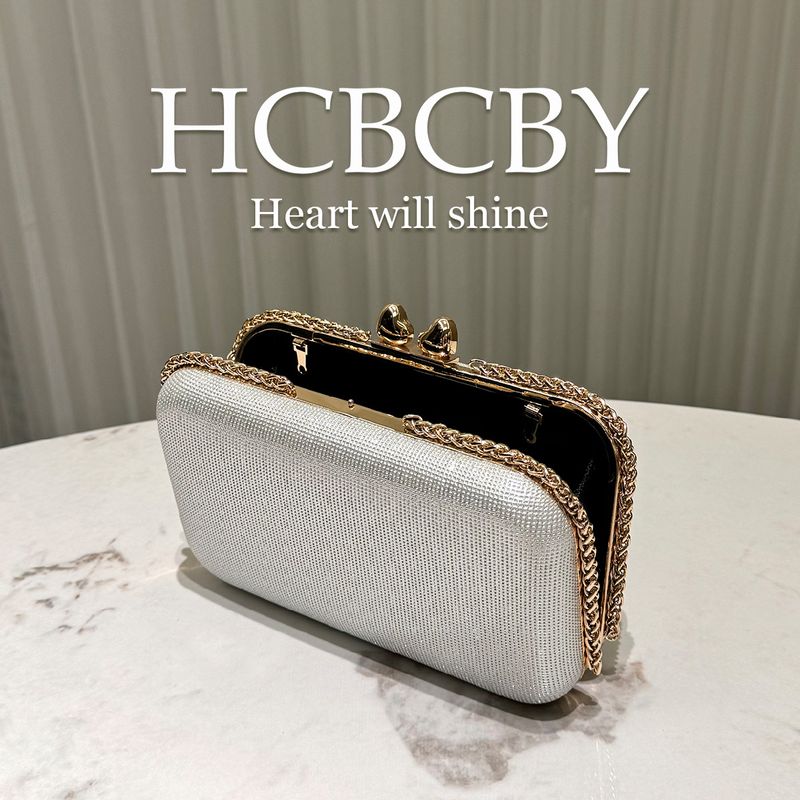 Borsa a mano minimalista con glitter argento - Elegante borsa da sera da donna per occasioni formali_voghion.com
