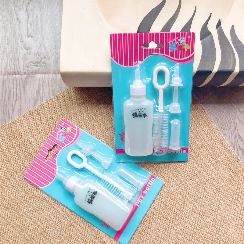 Troublesome Dog Cat Pet Set for Puppies and Kittens Special Milk Bottle Nipple Free Cleaning Brush_voghion.com