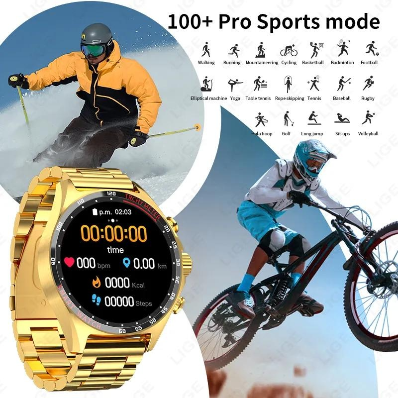 NORTH EDGE GPS Smart Watch for Men Bluetooth Call Receive/Dial, Fiess Tracker 1.58" HD Full Touch Screen with Heart_voghion.com