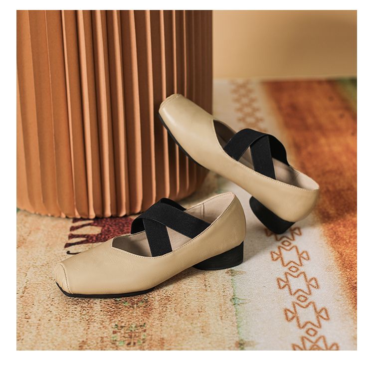 Mary Jane Wear Retro Strap Pig Nose Ballet Shoes_voghion.com