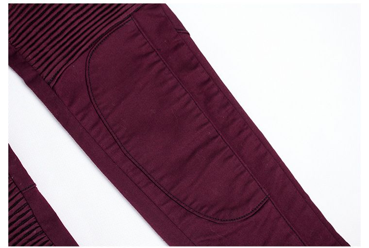 Damenbekleidung Jeansshorts Nähte Reißverschluss Motorrad Slim Stretch einfarbige Jeans_voghion.com