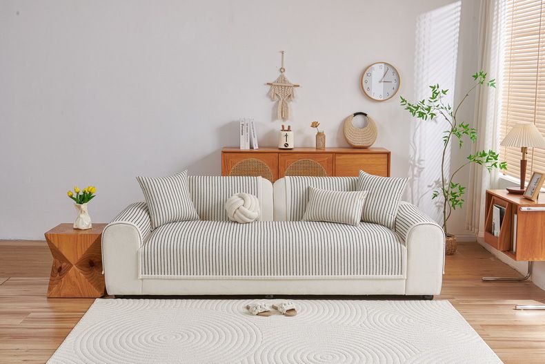 Premium Chenille Sofa Kussenhoezen & Kussensets – Moderne Gestreepte & Effen Beschermers voor 3-zitsbanken, Antislip & Ademend_voghion.com