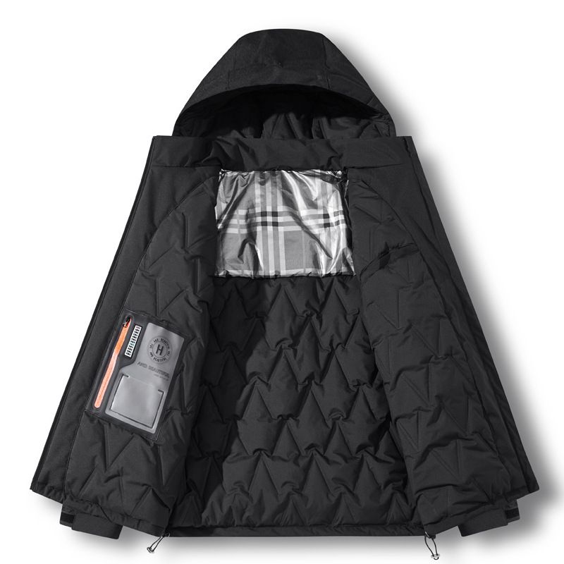 Winter For Men, Plus Size Loose Casual Cotton Trendy Hooded Sports Puffer Jacket, Graphene Thermal Jacket_voghion.com