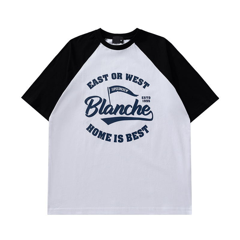 T-shirt a maniche corte dal design unico e abbinata ai colori per camicia base estiva da uomo e da donna alla moda_voghion.com