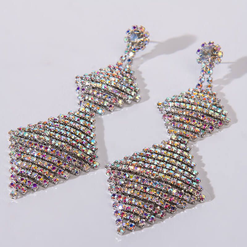 Ciondolo di diamanti geometrico personalizzato in cristallo per orecchini di tendenza alla moda da donna_voghion.com