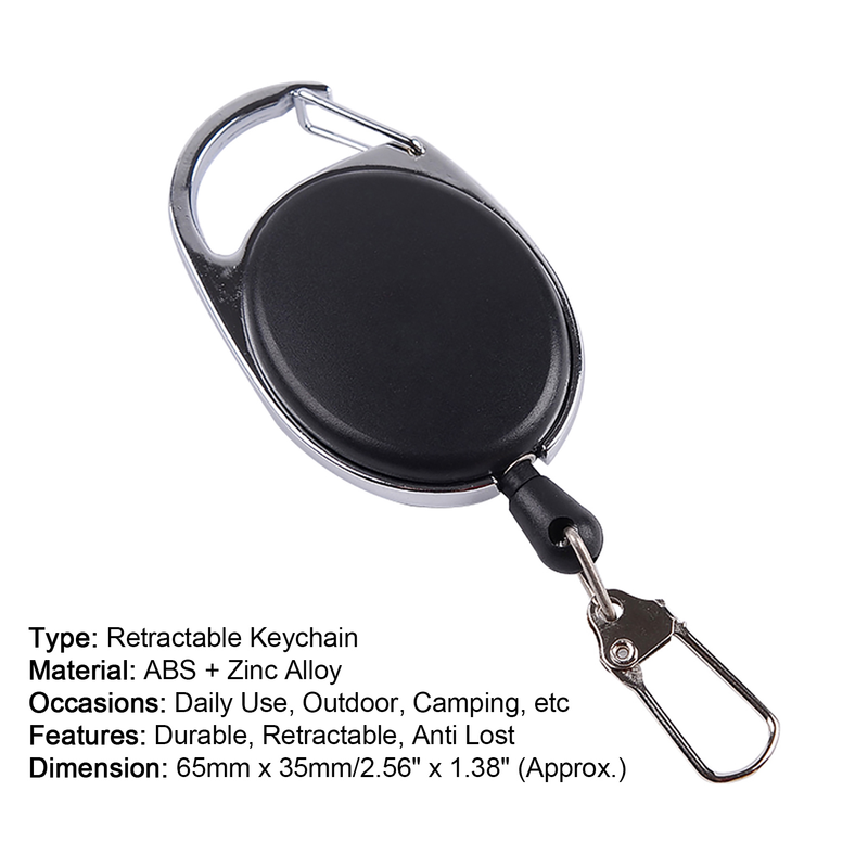 SportLife Durevole Corda di Nylon Anti Perso Portachiavi Rinculo Clip Retrattile Portachiavi Esterno_voghion.com