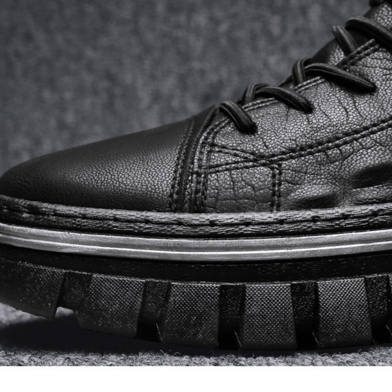 Martin støvlers high-top britisk stil ins mid-top arbejdstøj trendy 2023 efterår og vinter sorte motorcykelsko til_voghion.com