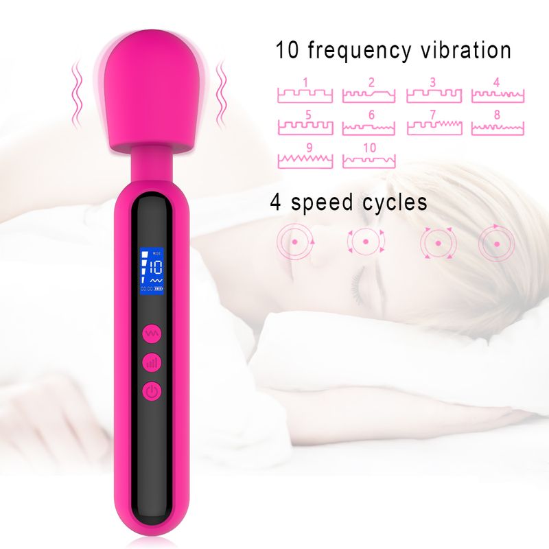 Masturbatore femminile con massaggio a 10 frequenze e 4 velocità, materiale in silicone, display LCD, vibratore, prodotti sessuali per adulti_voghion.com