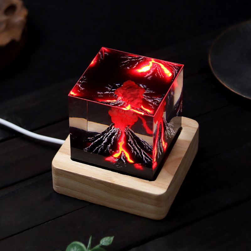 Guarigione Eruzione Vulcanica Giurassica Desktop Creativo Ufficio Piccoli Ornamenti Casa Camera da Letto Luce Notturna Regalo di Compleanno_voghion.com