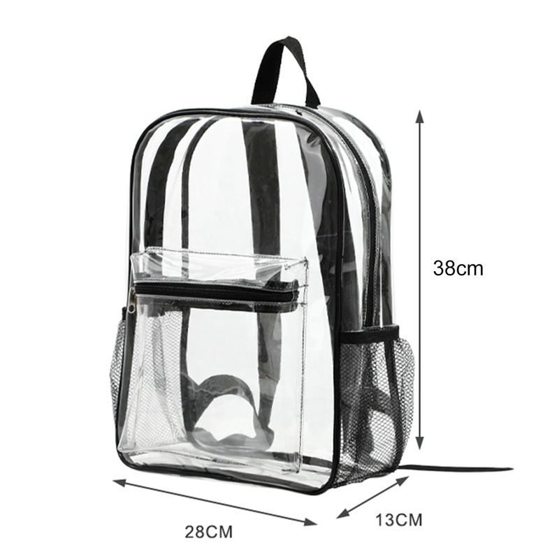Lihao Donna Doppi spallacci Grande capacità Vedere attraverso Zaino da viaggio trasparente in PVC resistente all'usura_voghion.com