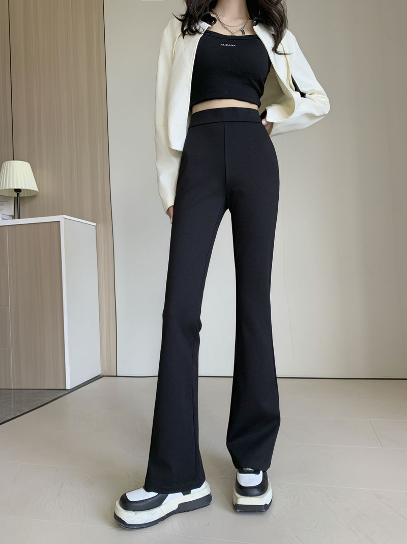 【Flared Pants】Women's New Autumn Winter Flared Supermodel Nylon Cotton Long Leg Casual Pants For Women To Make Legs Look_voghion.com