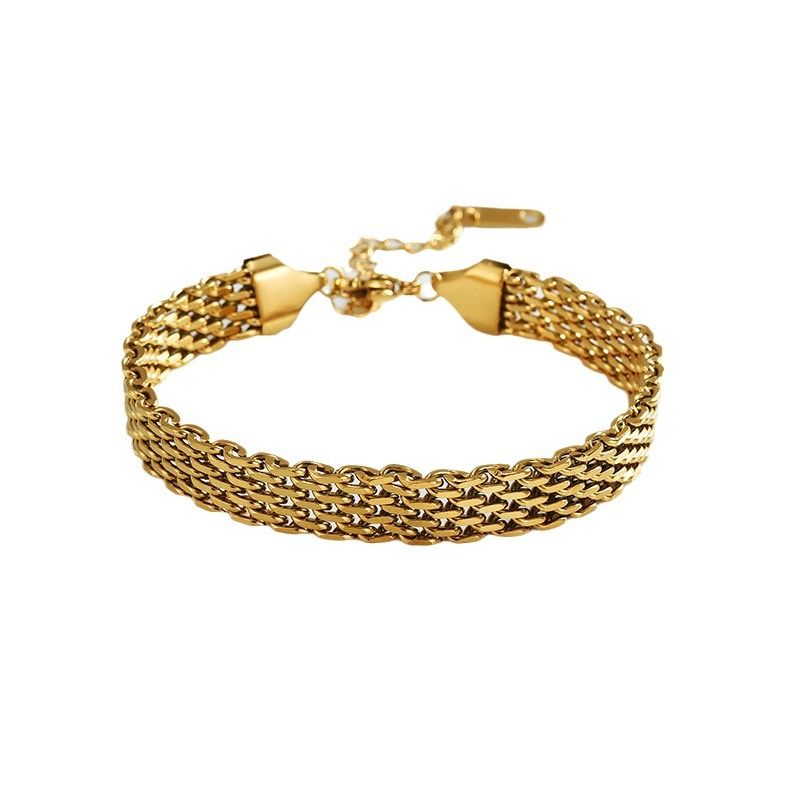 Braccialetto alla moda in acciaio inossidabile con clavicola da donna, con catena a forma di serpente, semplice e alla moda._voghion.com