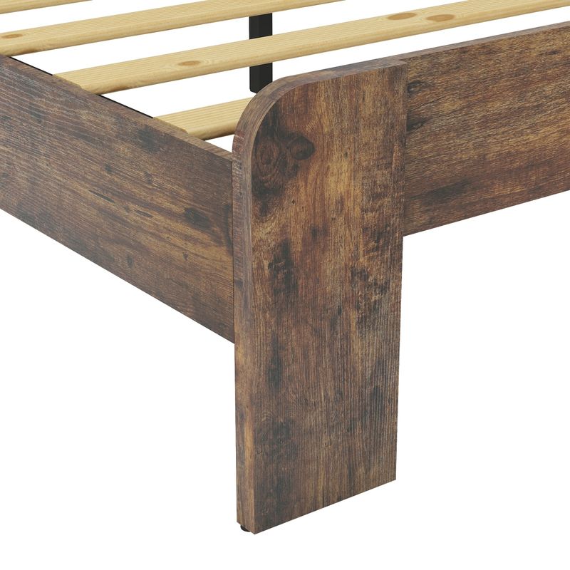 Bed Frame Queen Size, Wood Platform Bed Frame , Noise Free,No Box Spring Needed And Easy Assembly Tool,Large Under Bed Storage,Dark Brown_voghion.com