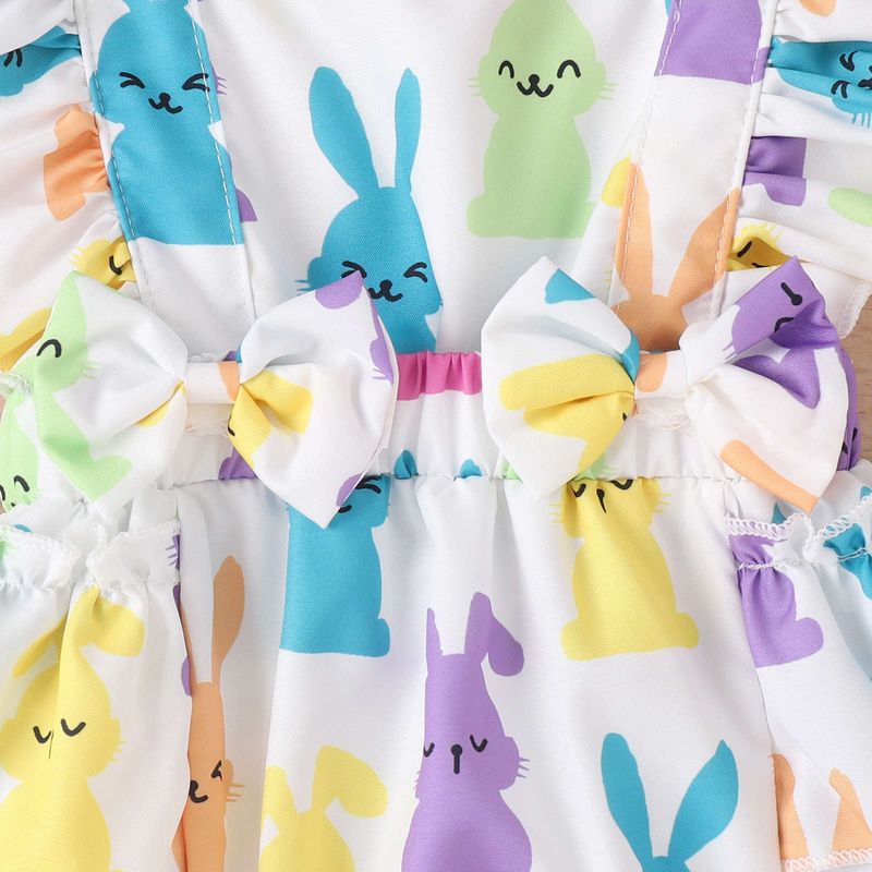 Teng Xin Baby Girl Summer Harper Children's Wear Fragmented Lotus Leaf Flying Sleeves Printed Skirt Hem jumpsuit_voghion.com