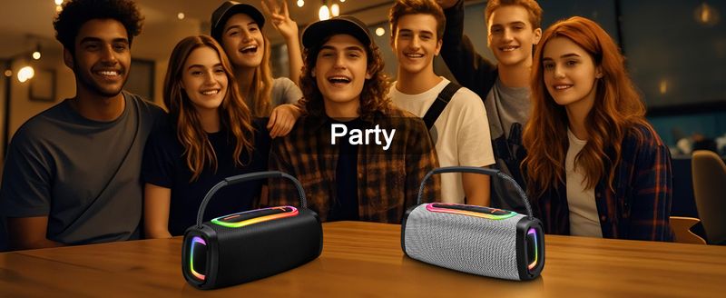Portable Bluetooth-Speaker,Punchy Bass Clear Treble,IP6 Waterproof Wireless Speakers With RGB Multi-Color Rhythm Lights For Outdoor/Party/Beach ,Gift_voghion.com