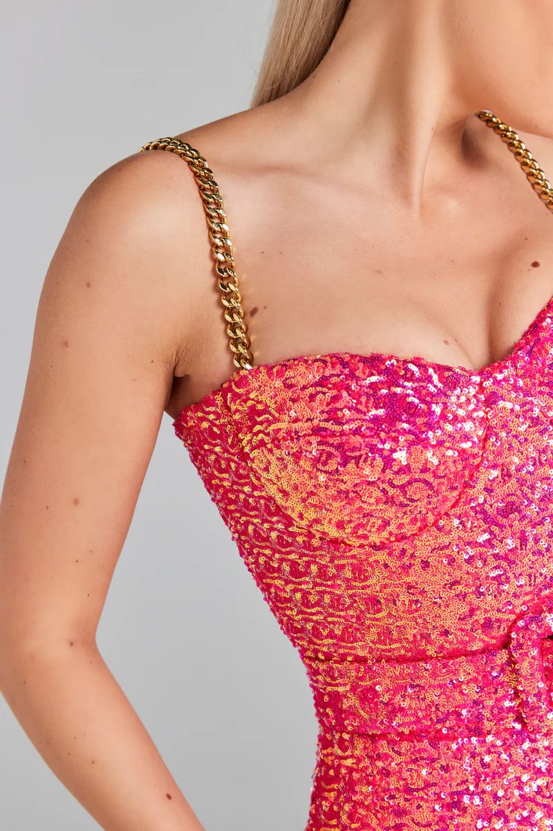Roupas femininas estilo quente resistente brilhante ouro lantejoulas suspensório macacão europeu e americano moda celebridade festa banquete vestido_voghion.com