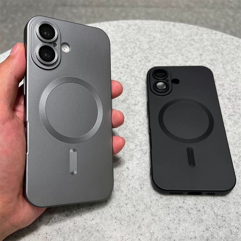 Custodia di ricarica wireless magnetica opaca di lusso per iPhone 16 15 14 Pro Max Plus 13 12 11 XR X XS 7 8 Cover antiurto_voghion.com