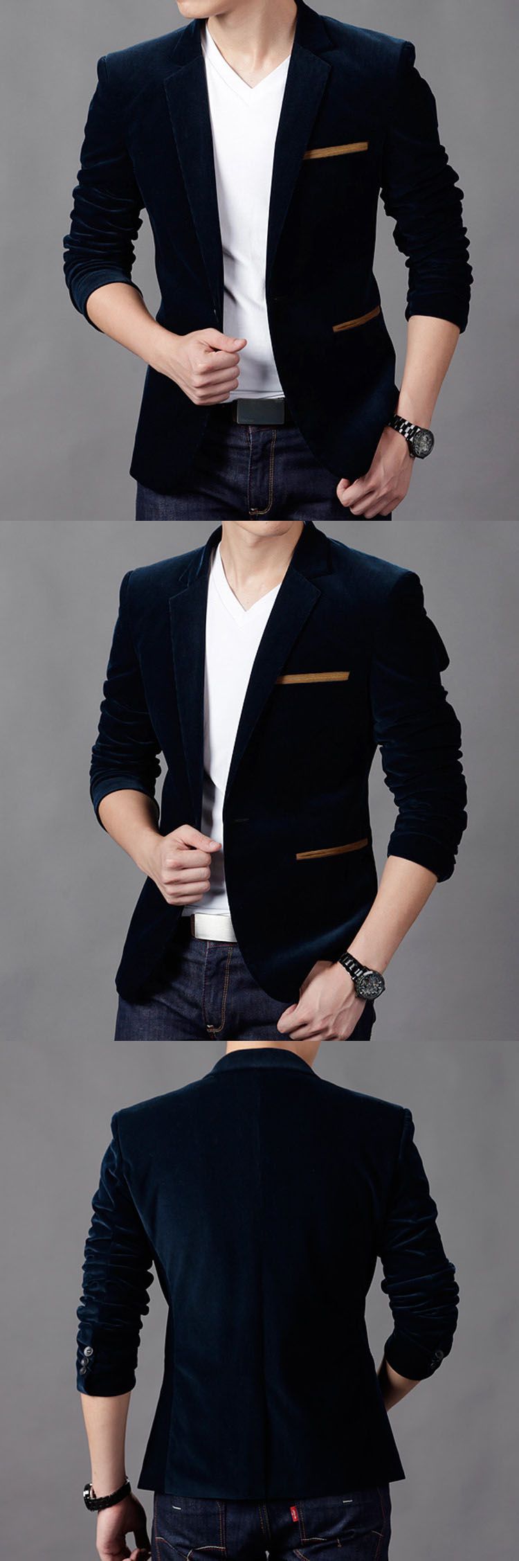 Giacca da uomo in velluto a coste casual da lavoro, modello primaverile e autunnale, piccola giacca non stirabile_voghion.com