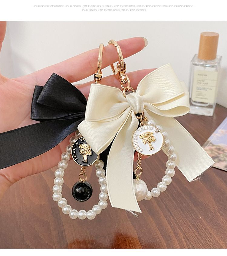 e Grande papillon con perle, portachiavi con nastro, ciondolo per borsa, accessori per capelli fatti a mano, accessori per auto_voghion.com