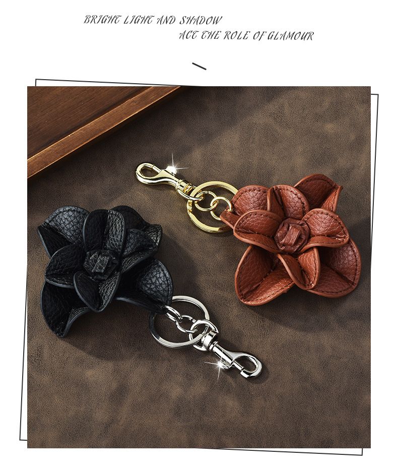 Lieder Blummen Schlësselanhänger, Modesch Kamelia Auto Anhänger, Rucksak Accessoiren_voghion.com