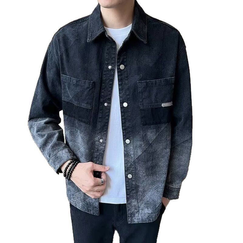 Denim sfumato autunnale J, stile maschile, tendenza primavera e autunno, casual, ampio, marchio alla moda, di alta qualità, stile camicia_voghion.com