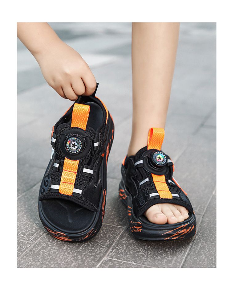 Children's Shoes Boys Sandals Summer Non Slip Soft Bottom Sports Beach Shoes For Middle And Large Children Knob Boys Sandals_voghion.com