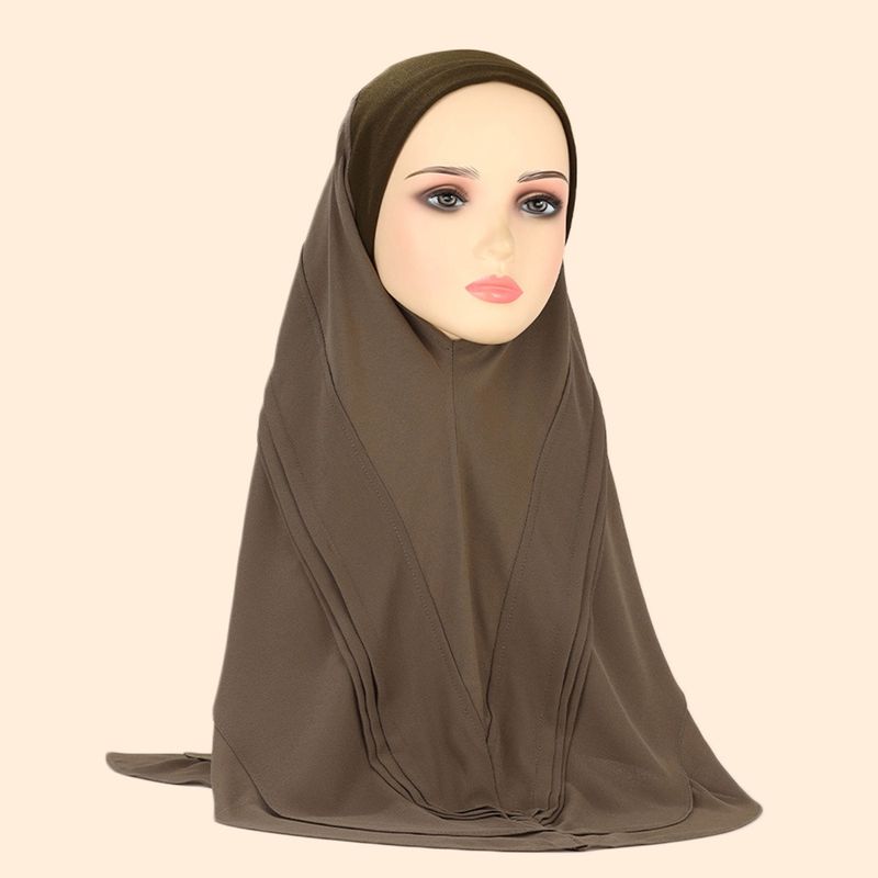 Lenço de cabeça plissado de camada dupla hijab feminino, chiffon de linho cristalino, três cores, chapéu feminino, xale confortável e respirável_voghion.com