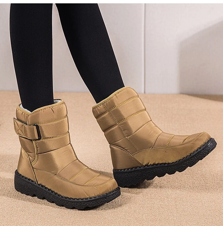 Schnee Mode Frau Wasserdichte Stiefel Damen Halten Warme Schuhe Für Frauen Flache Plüsch Botas Mujer Winter Boot Weibliche_voghion.com