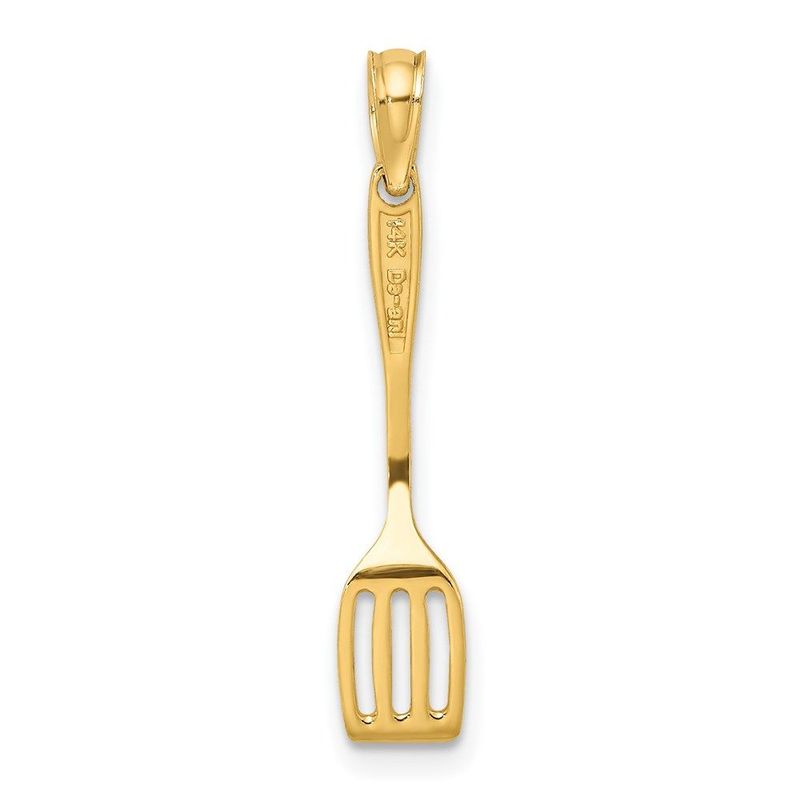 14K W/ Black Enamel 3-D Spatula Charm_voghion.com