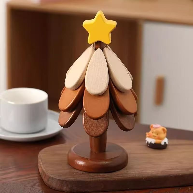 Un ornamento creativo per la casa resistente al calore, una tazza da tè di alta qualità, un albero di Natale, un tappetino isolante termico, un tavolo antiscottatura_voghion.com