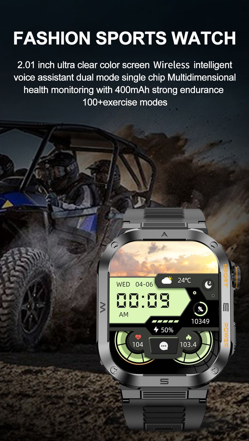 Bluetooth Arama, Kalp Atış Hızı Monitörü, Su Geçirmez Fitness Takip Cihazı ve Özelleştirilebilir Kadran Özellikli Çok Fonksiyonlu Erkek Akıllı Saati_voghion.com