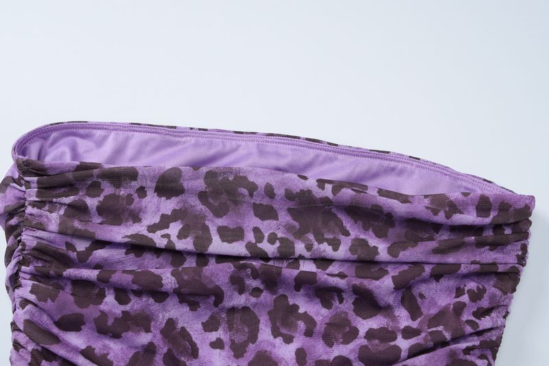 Feng 2024 vasaras jaunā leoparda raksta pikantā meitene ar tīru vēlmi no vēja vienas līnijas apkakles krūšturi, pieguļošs, mazs topiņš ar rāvējslēdzēju._voghion.com